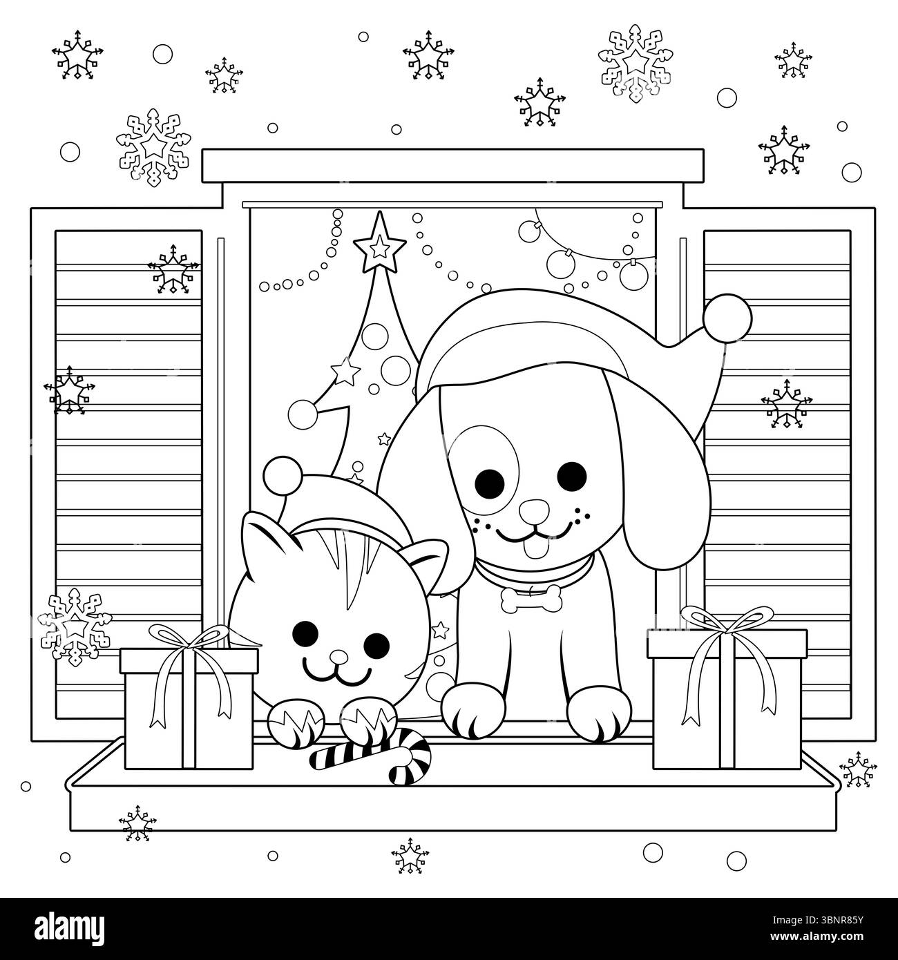 Christmas Dog And Cat On White Black And White Stock Photos Images Alamy Christmas Dog And Cat On White Black And White Stock Photos Images Alamy