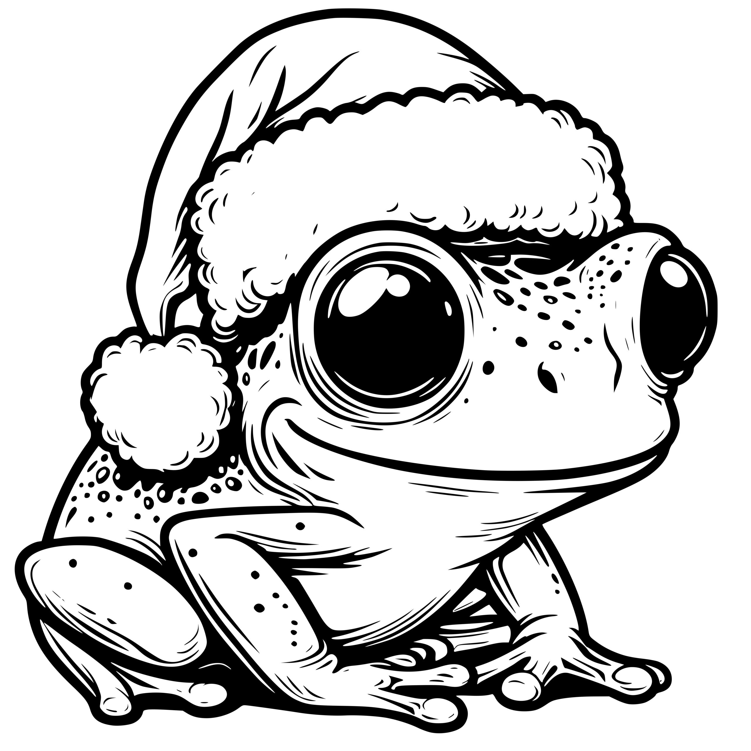 Christmas Frog Instant Download SVG PNG DXF For Cricut Silhouette Laser Machines
