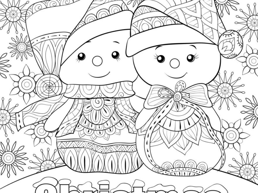 Christmas Snowmen Colouring Page For Kids Thrifty Mommas Tips