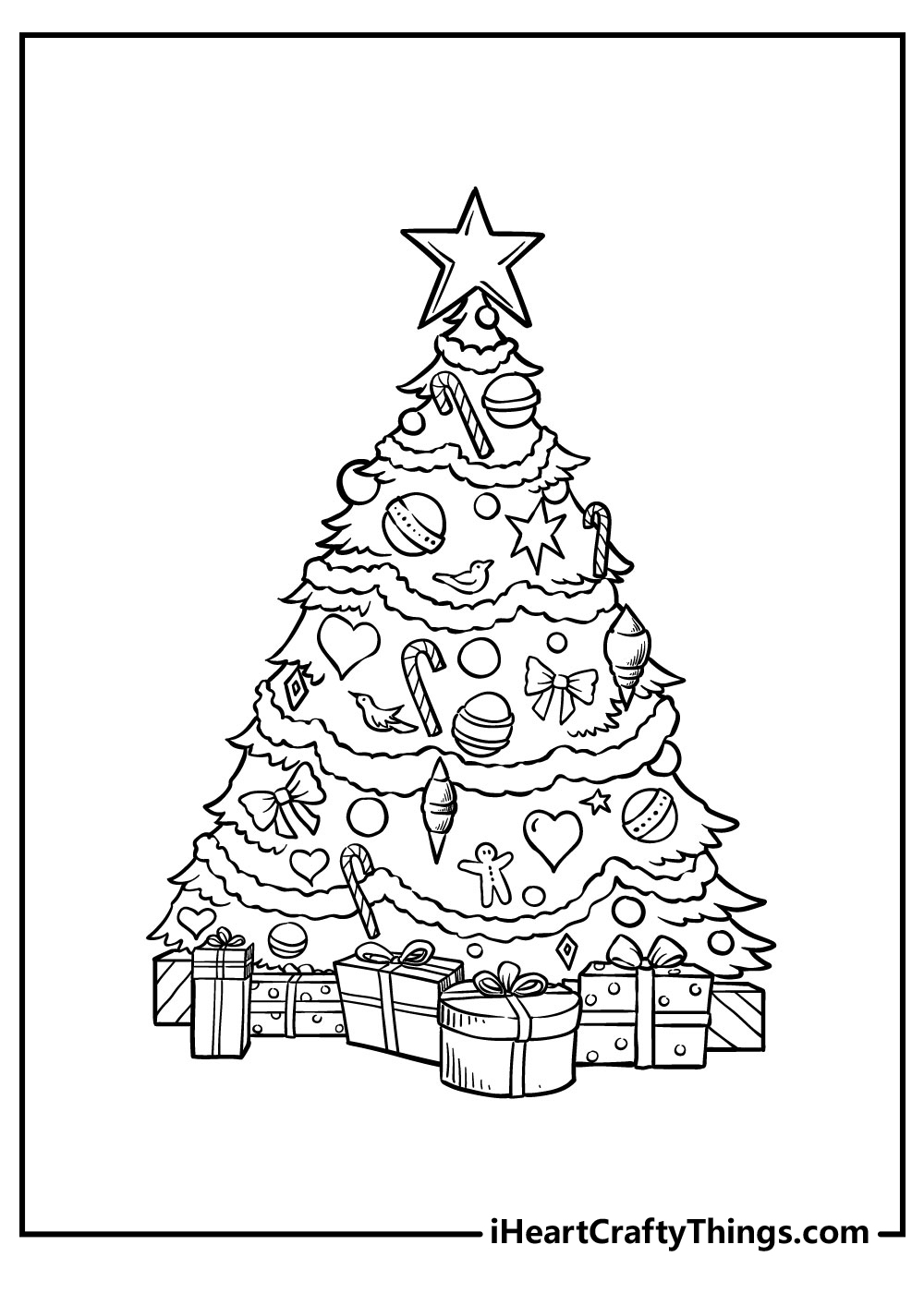 Christmas Tree Colouring Pages