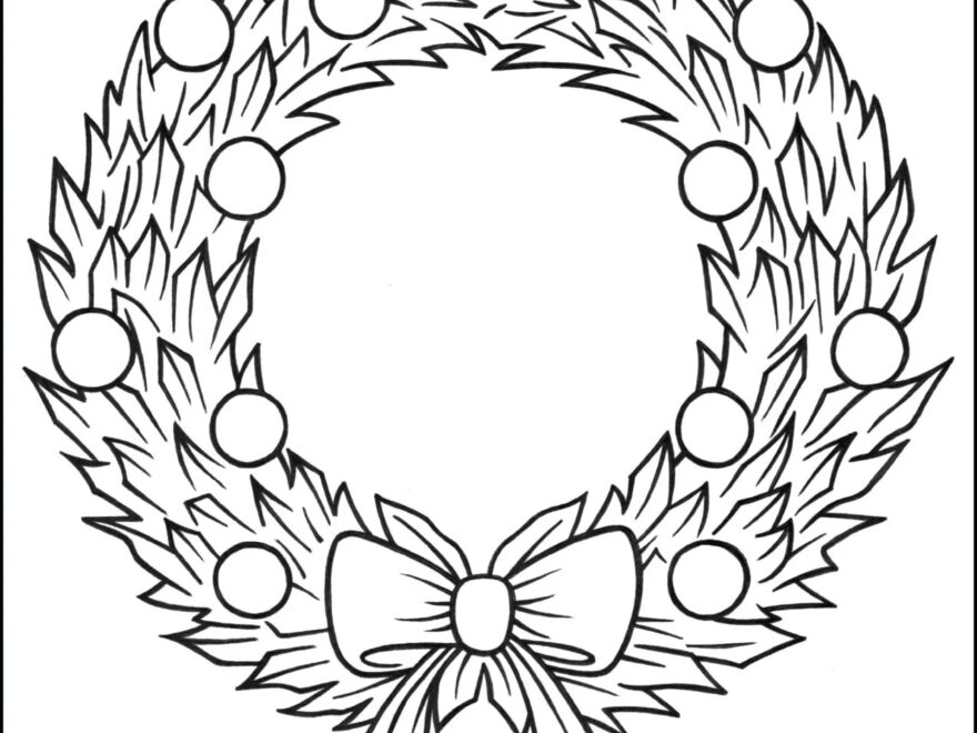 Christmas Wreath Coloring Page Christmas Coloring Pages