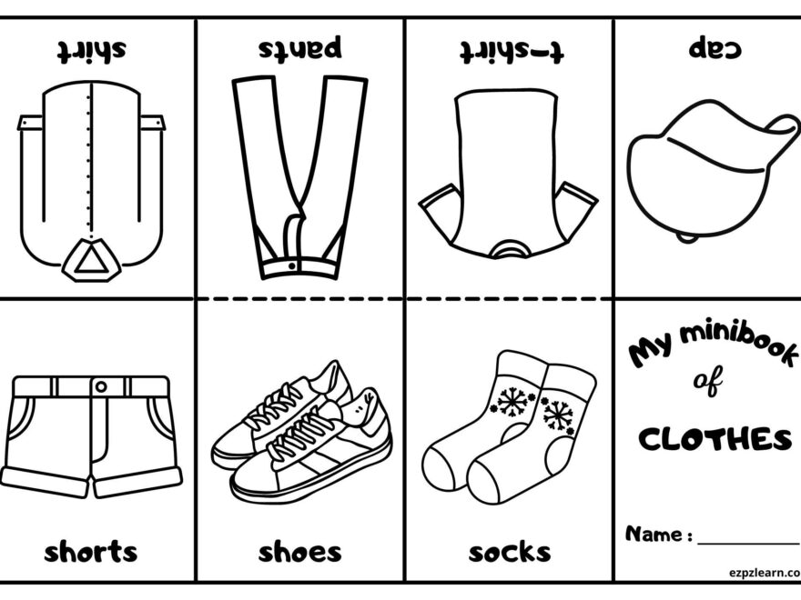 Clothes Mini Coloring Book Activity Ezpzlearn