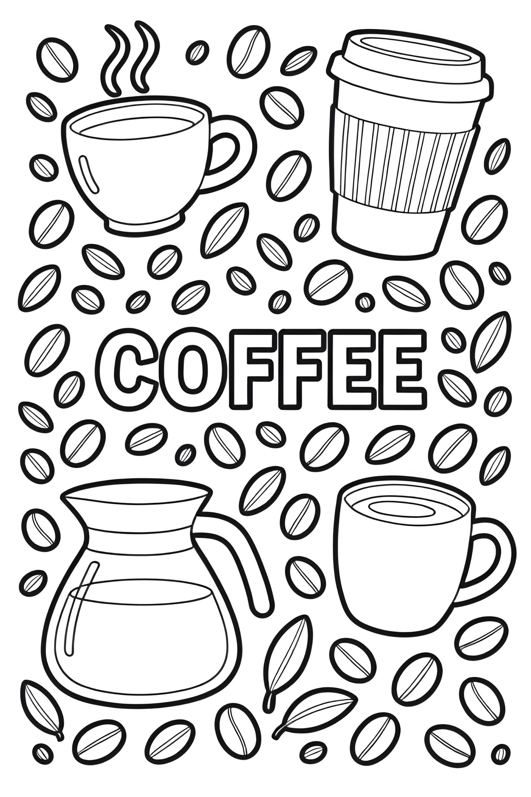 Coffee Coloring Pages Printable