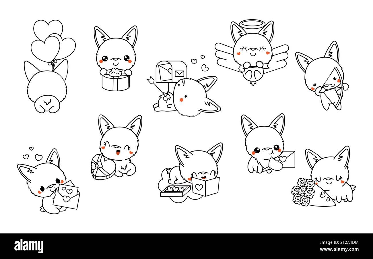 Kawaii Anime Dog Coloring Pages Kawaii Anime Dog Coloring Pages