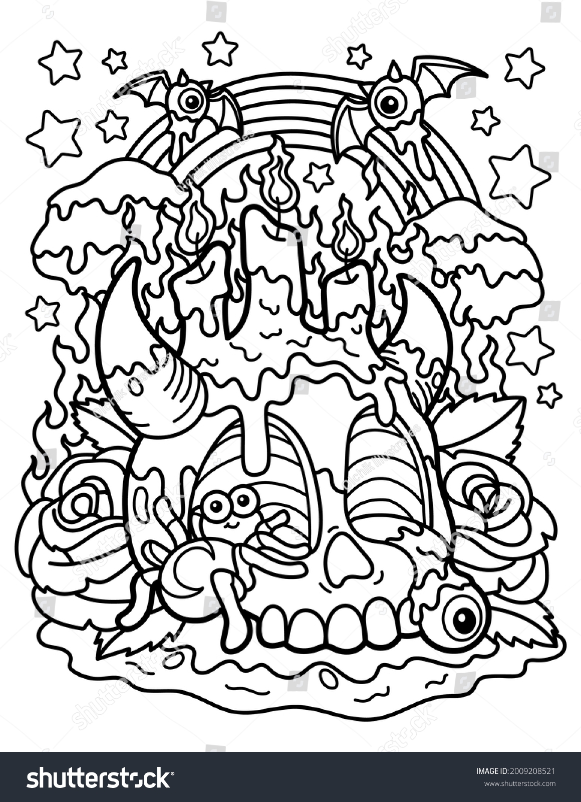 Scary Halloween Skull Coloring Pages