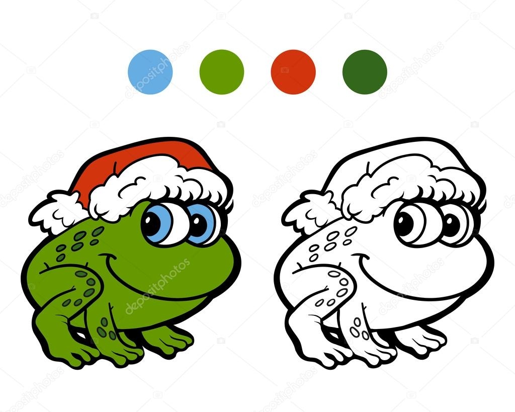Coloring Book Christmas Frog Game For Children Stock Vector By ksenya savva 82849240