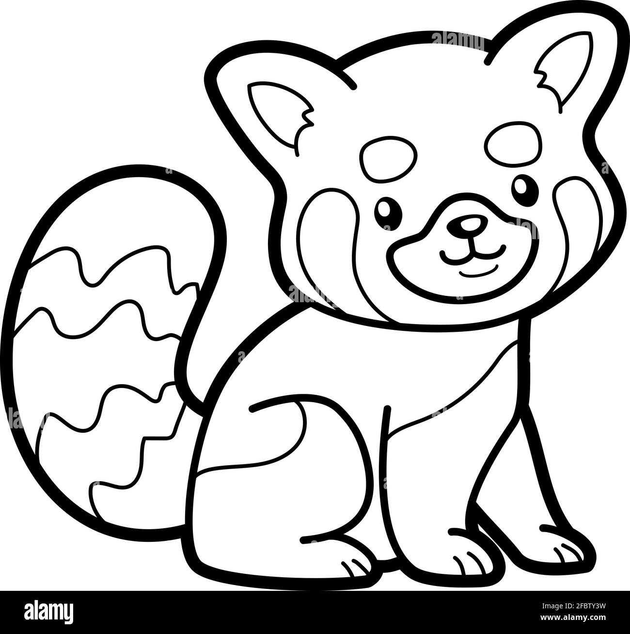 Coloring Book Or Page For Kids Red Panda Black And White Vector Illustration Stock Vector Image Art Alamy