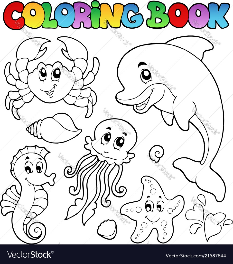 Coloring Book Various Sea Animals 2 Royalty Free Vector Coloring Book Various Sea Animals 2 Royalty Free Vector