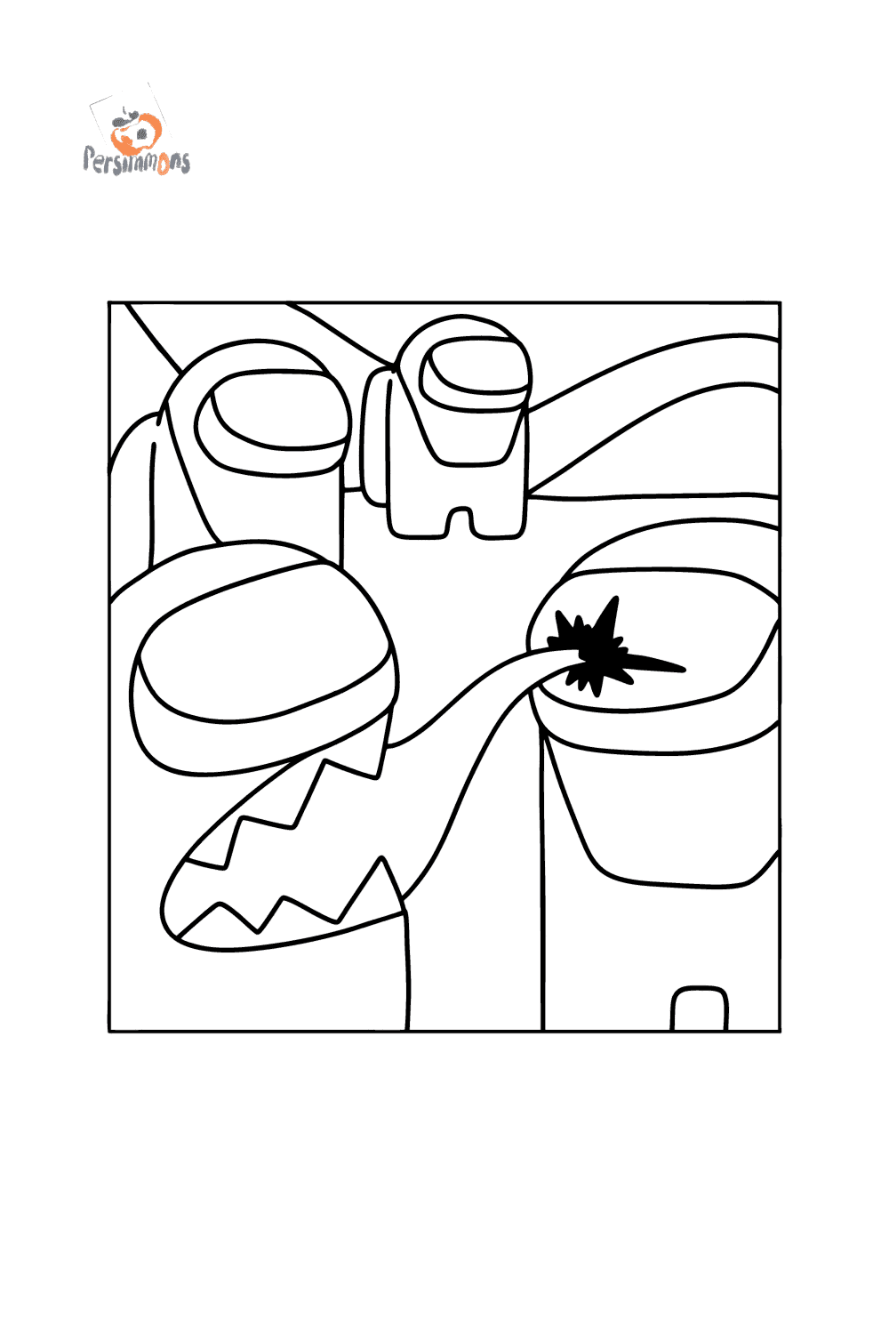 Coloring Page Among Us Meeting With A Monster Online And Print Coloring Page Among Us Meeting With A Monster Online And Print