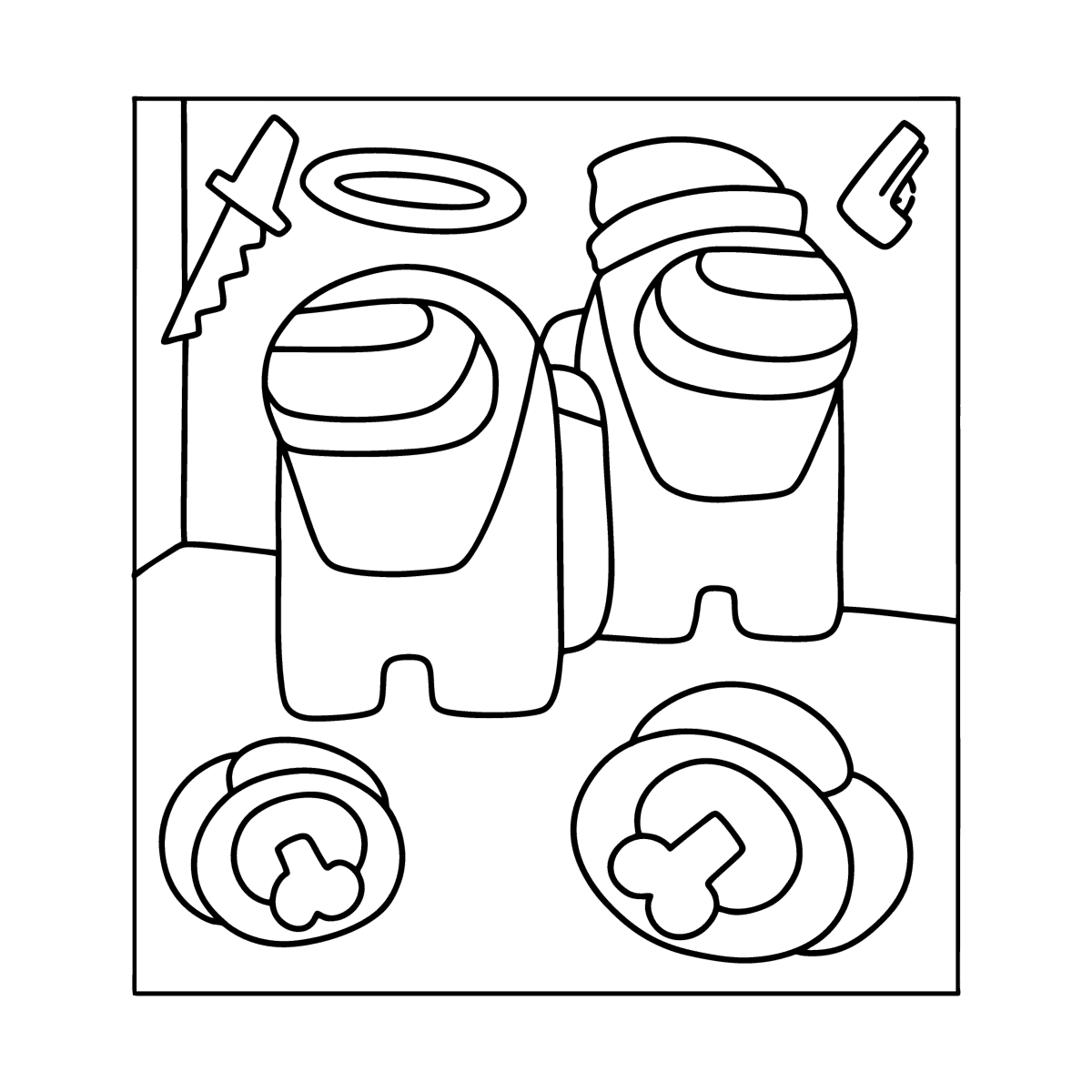 Coloring Page Among Us Pursuit Online And Print For Free Coloring Page Among Us Pursuit Online And Print For Free