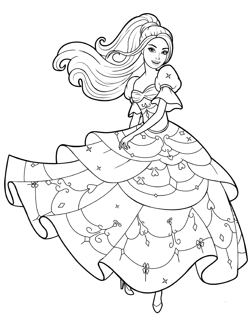 Coloring Page Dance Barbie Coloring Page Dance Barbie