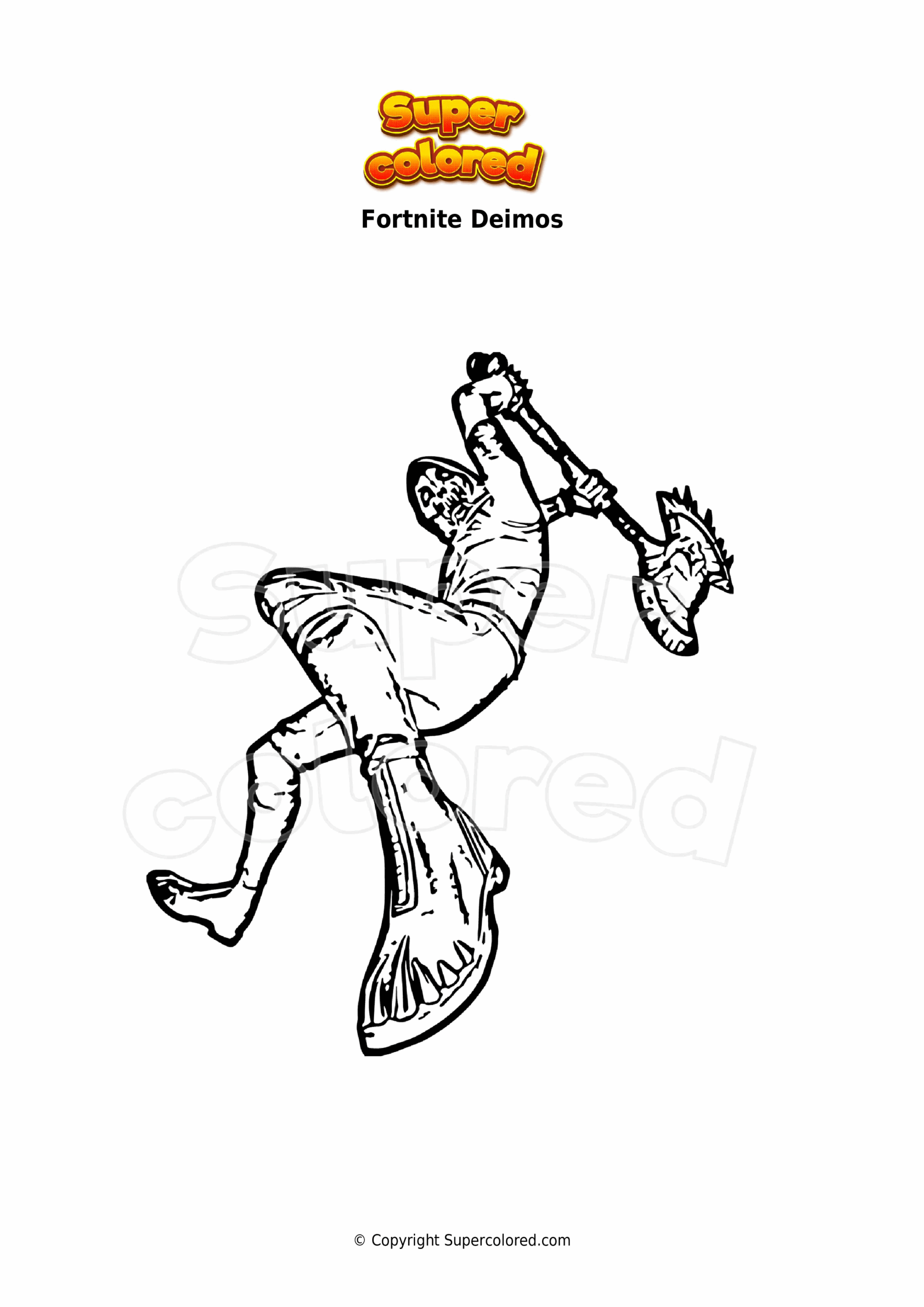 Coloring Page Fortnite Deimos Supercolored