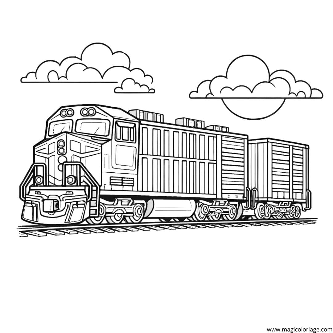 Coloring Page Freight Train Coloring Page Freight Train