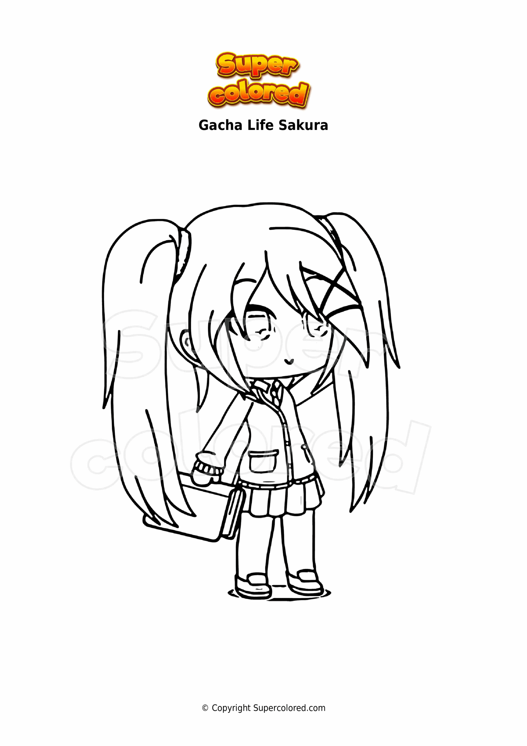 Coloring Page Gacha Life Sakura Supercolored Coloring Page Gacha Life Sakura Supercolored