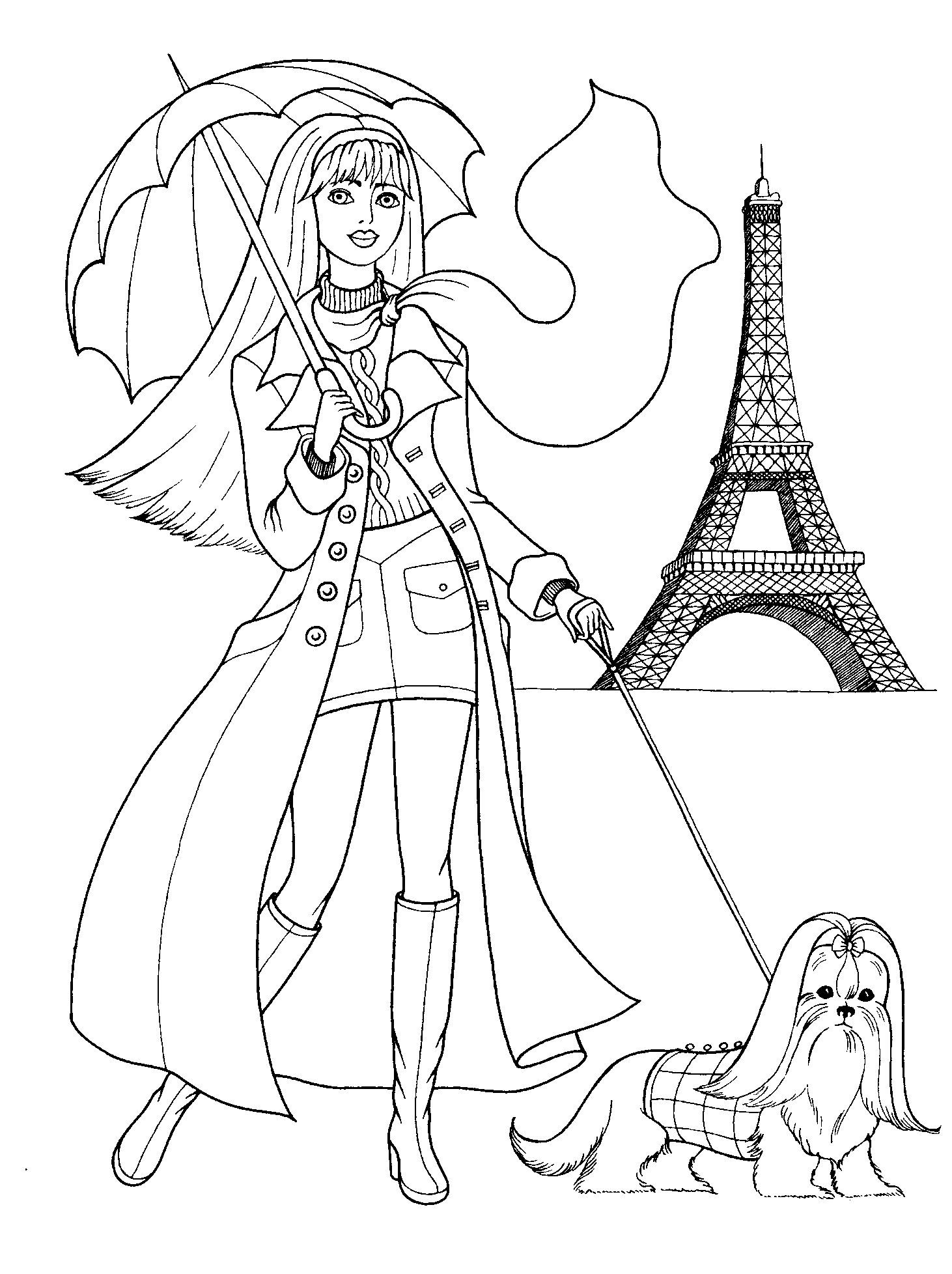 Coloring Page Girl In Paris Coloring Page Girl In Paris