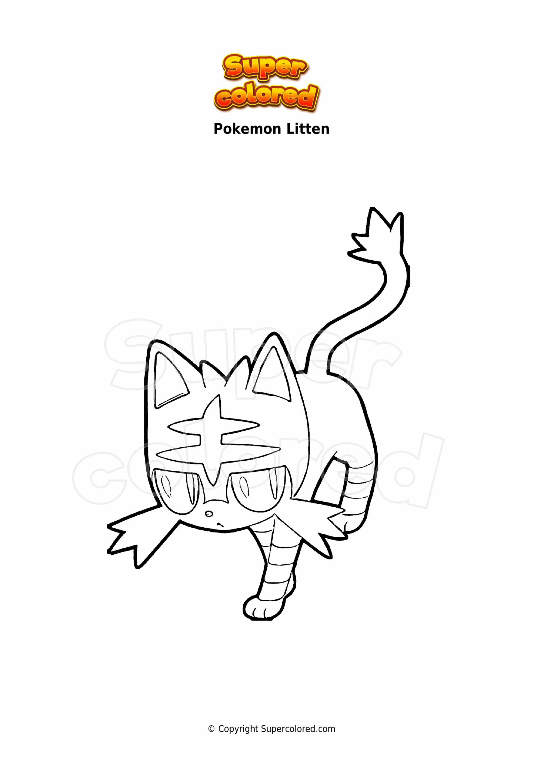 Coloring Page Pokemon Litten Supercolored Coloring Page Pokemon Litten Supercolored