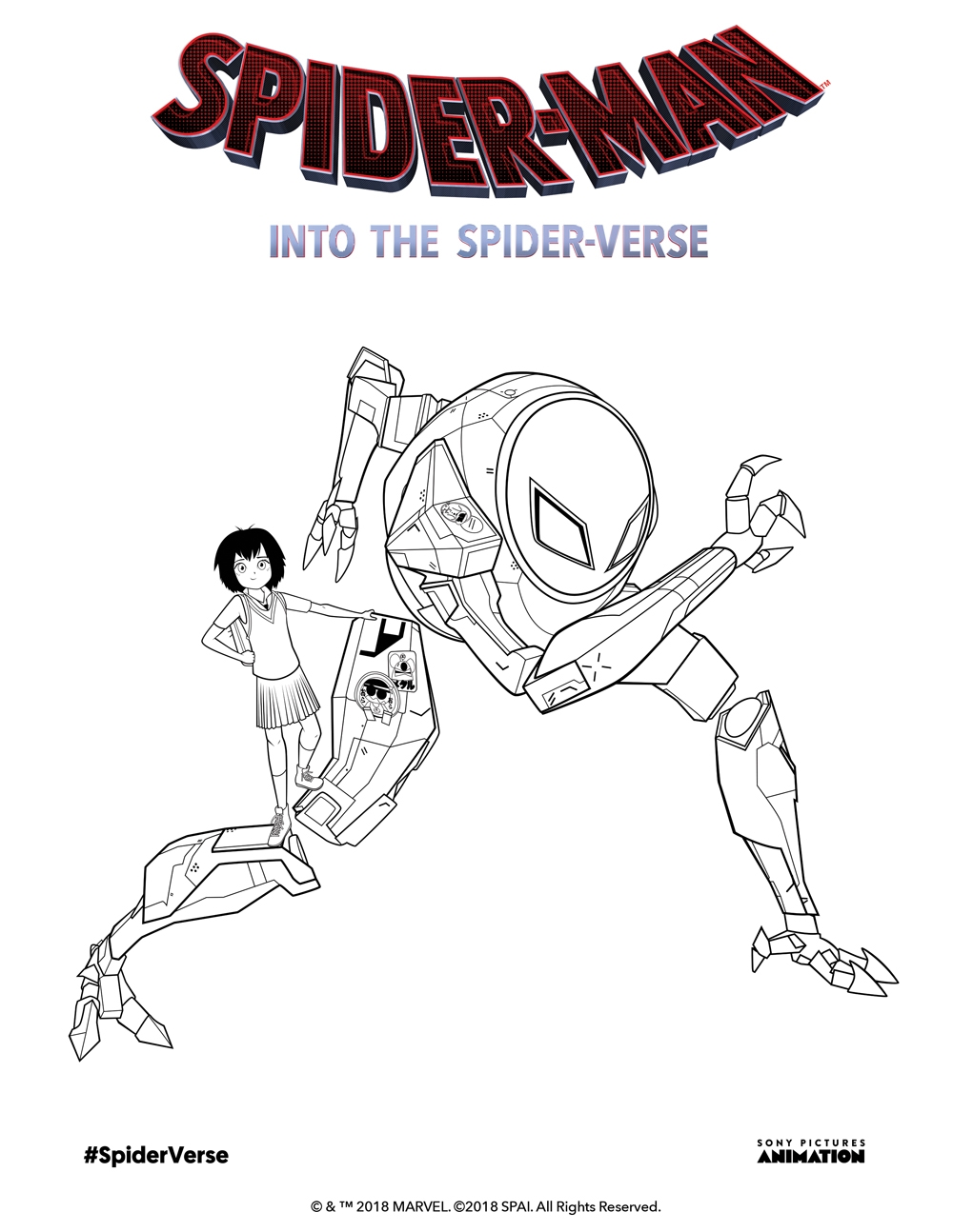 Coloring Pages And Activity Sheet For Spiderman Into The Spiderverse