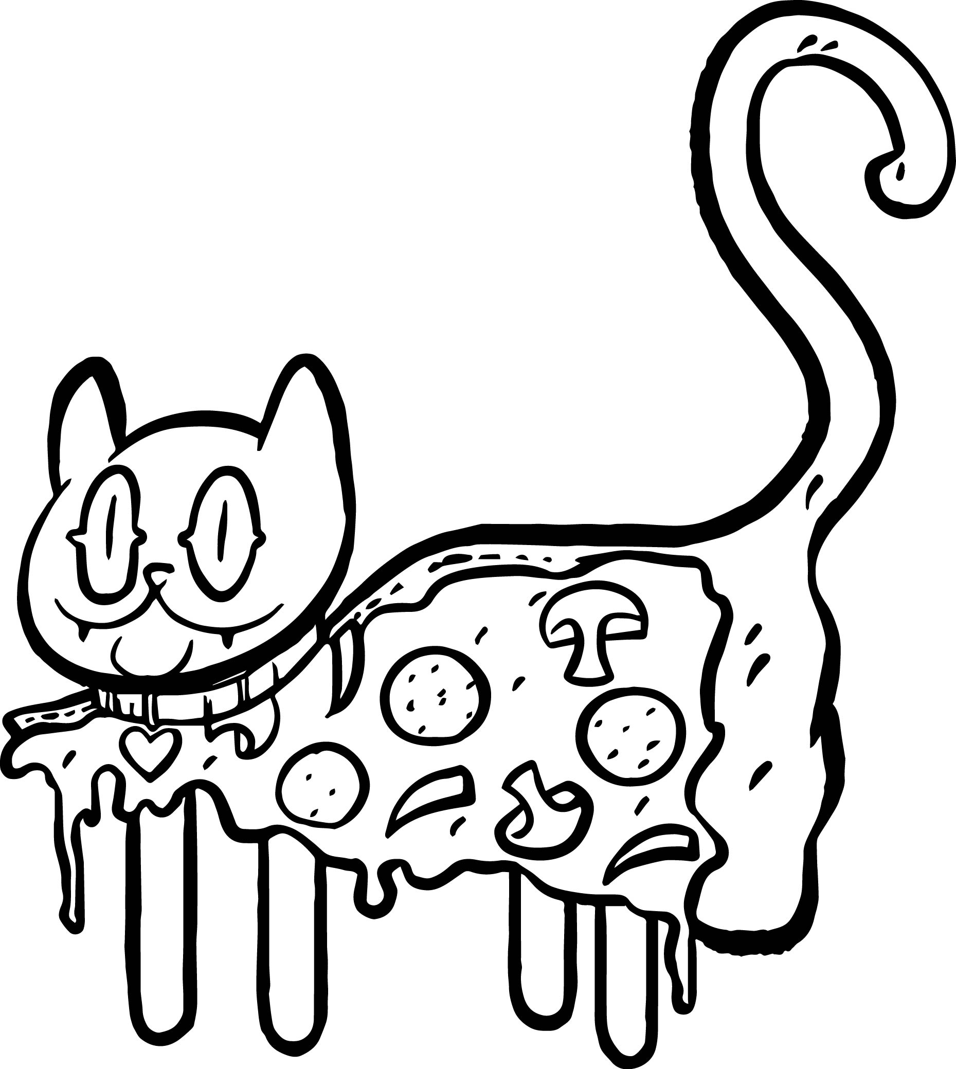 Coloring Pages Eating Italian Pizza Coloring Page