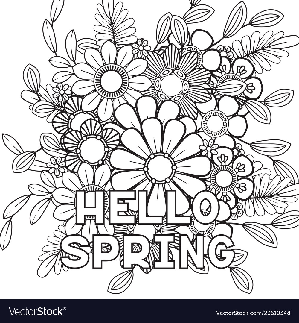 Coloring Pages Hello Spring Coloring Page Coloring Pages Hello Spring Coloring Page