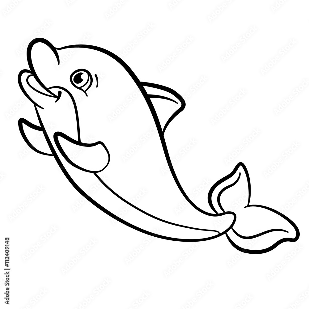 Coloring Pages Marine Wild Animals Little Cute Baby Dolphin Stock Vector Adobe Stock Coloring Pages Marine Wild Animals Little Cute Baby Dolphin Stock Vector Adobe Stock