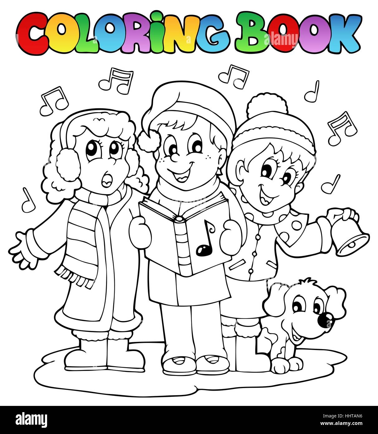 Colour Paint Painted Christmas Carol Colouring Xmas X mas Book Humans Stock Photo Alamy