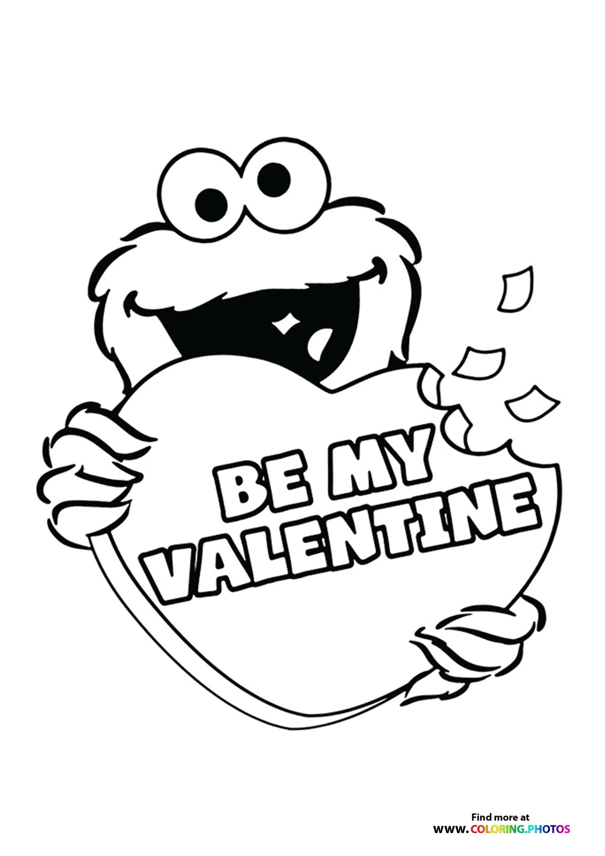 cookie monster valentine coloring pages for kids cookie monster valentine coloring pages for kids