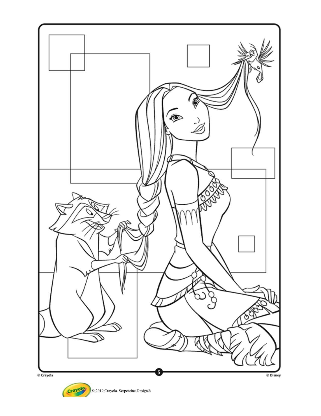 Crayola Canada Disney Pocahontas Colouring Page