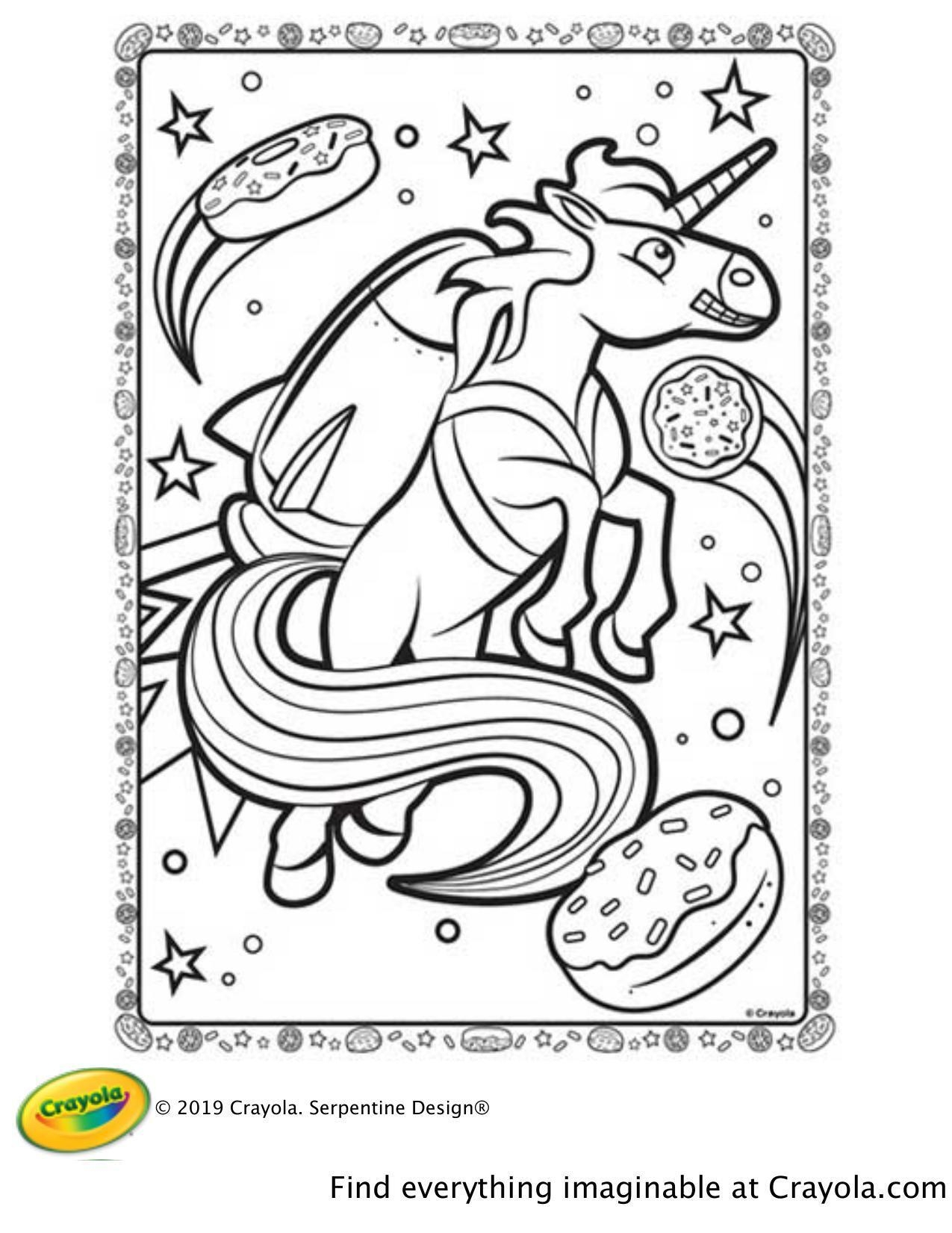 Crayola Canada Uni Creatures Unicorn In Space Colouring Page