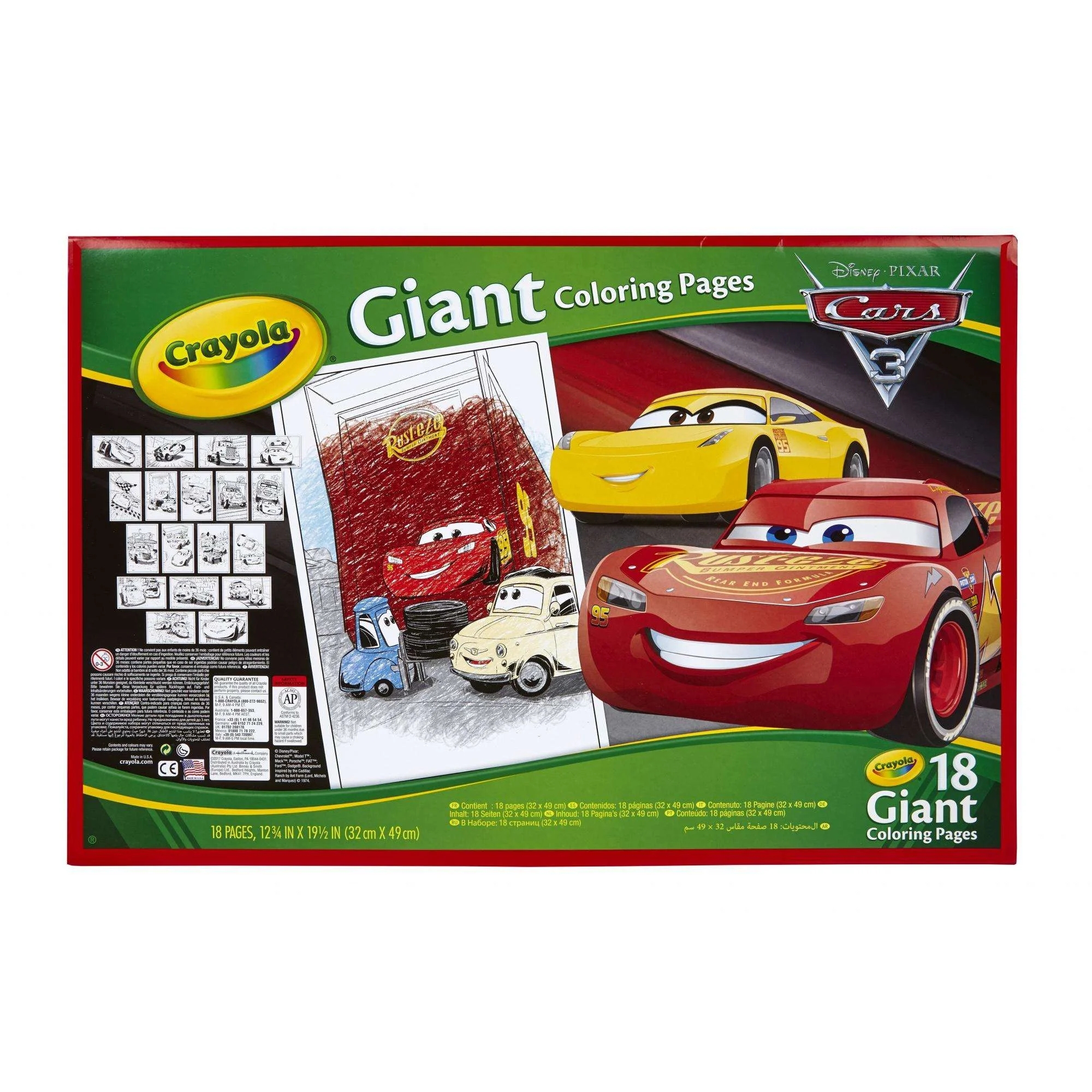 Crayola Giant Coloring Pages Featuring Disney Pixar S Cars 3 Walmart
