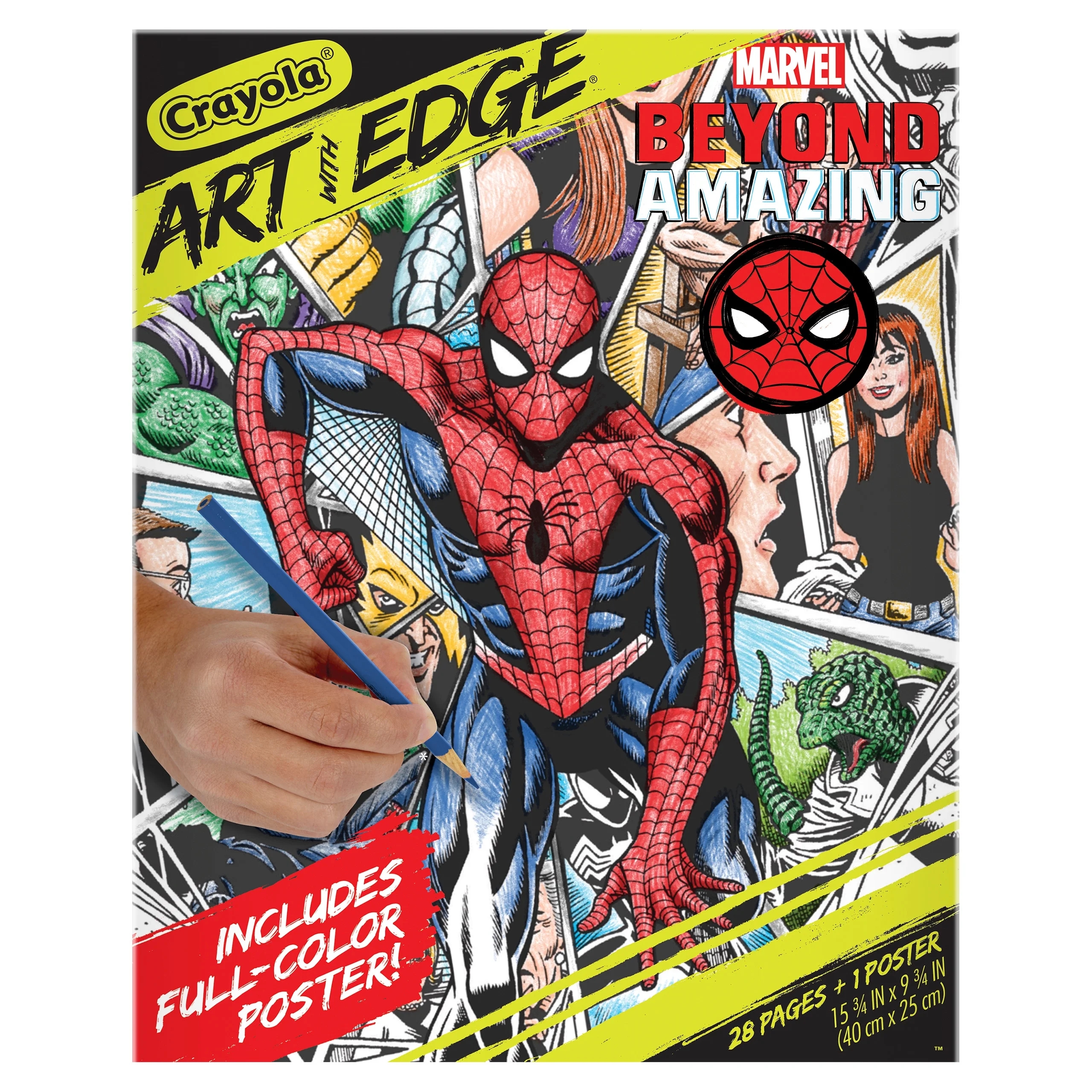 Crayola Spiderman Beyond Amazing Art With Edge 28 Pages Adult Coloring Gift For Teens Adults Walmart
