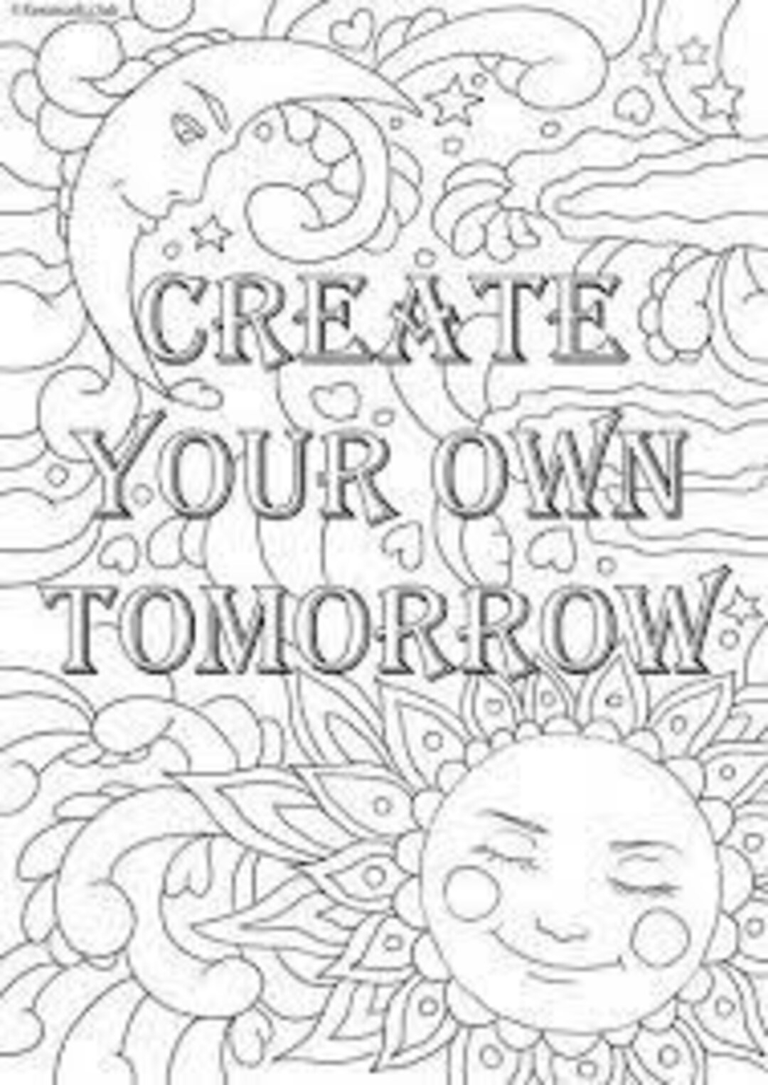 Create Your Own Tomorrow Adult Coloring Page Etsy