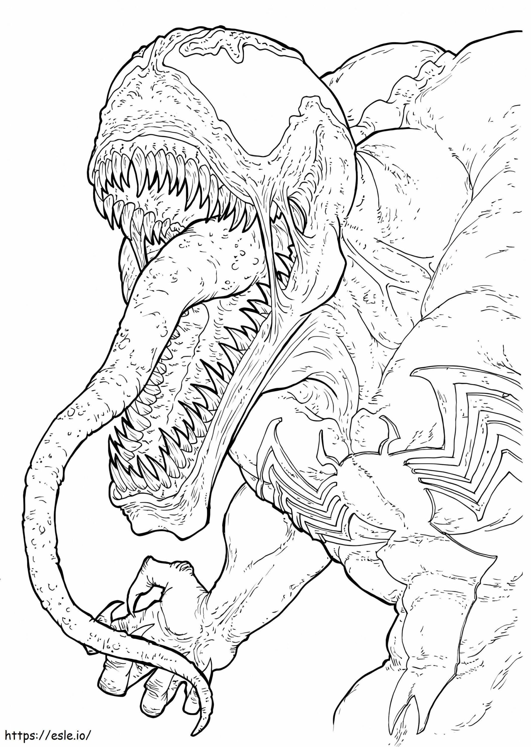 Creepy Mouth Venom Coloring Page