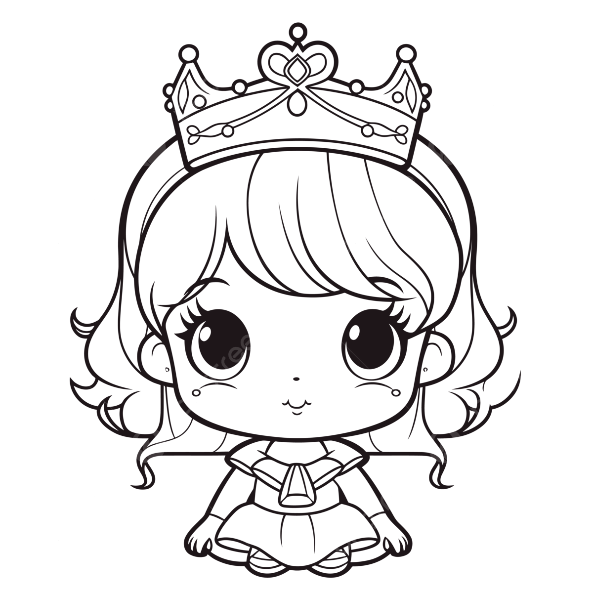 Cute Baby Girl In A Crown Coloring Pages Outline Sketch Drawing Vector Crown Drawing Baby Drawing Wing Drawing PNG And Vector With Transparent Background For Free Download