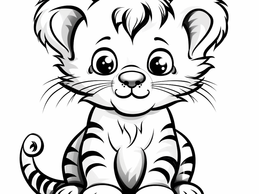 Cute Baby Tiger Coloring Pages Free Printable