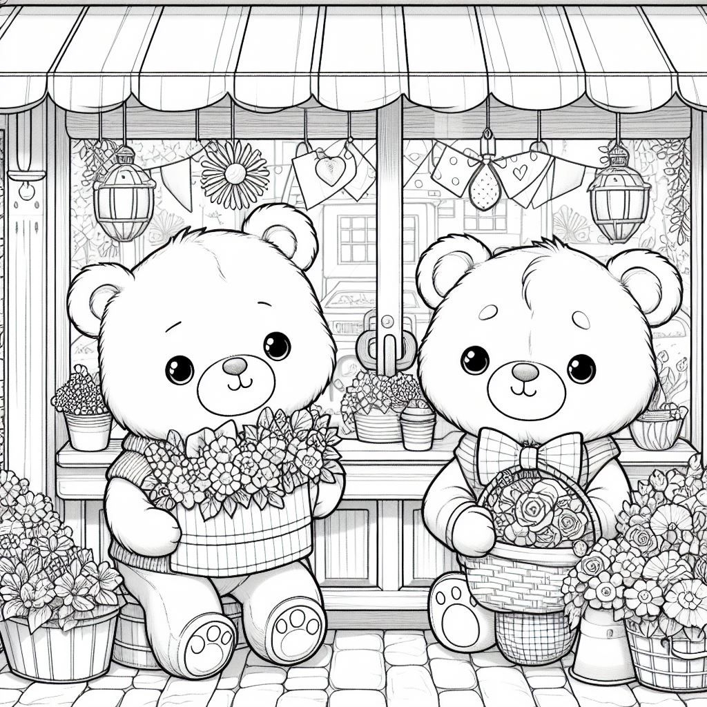 Cute Bear Coloring Page Cute Bear Coloring Page
