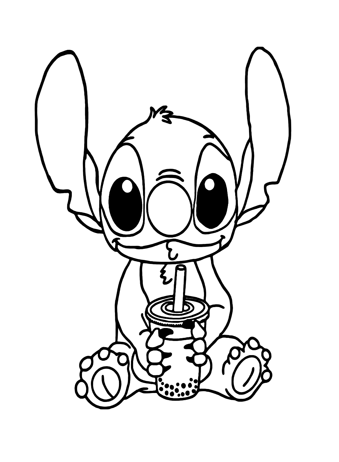 Cute Boba Coloring Pages