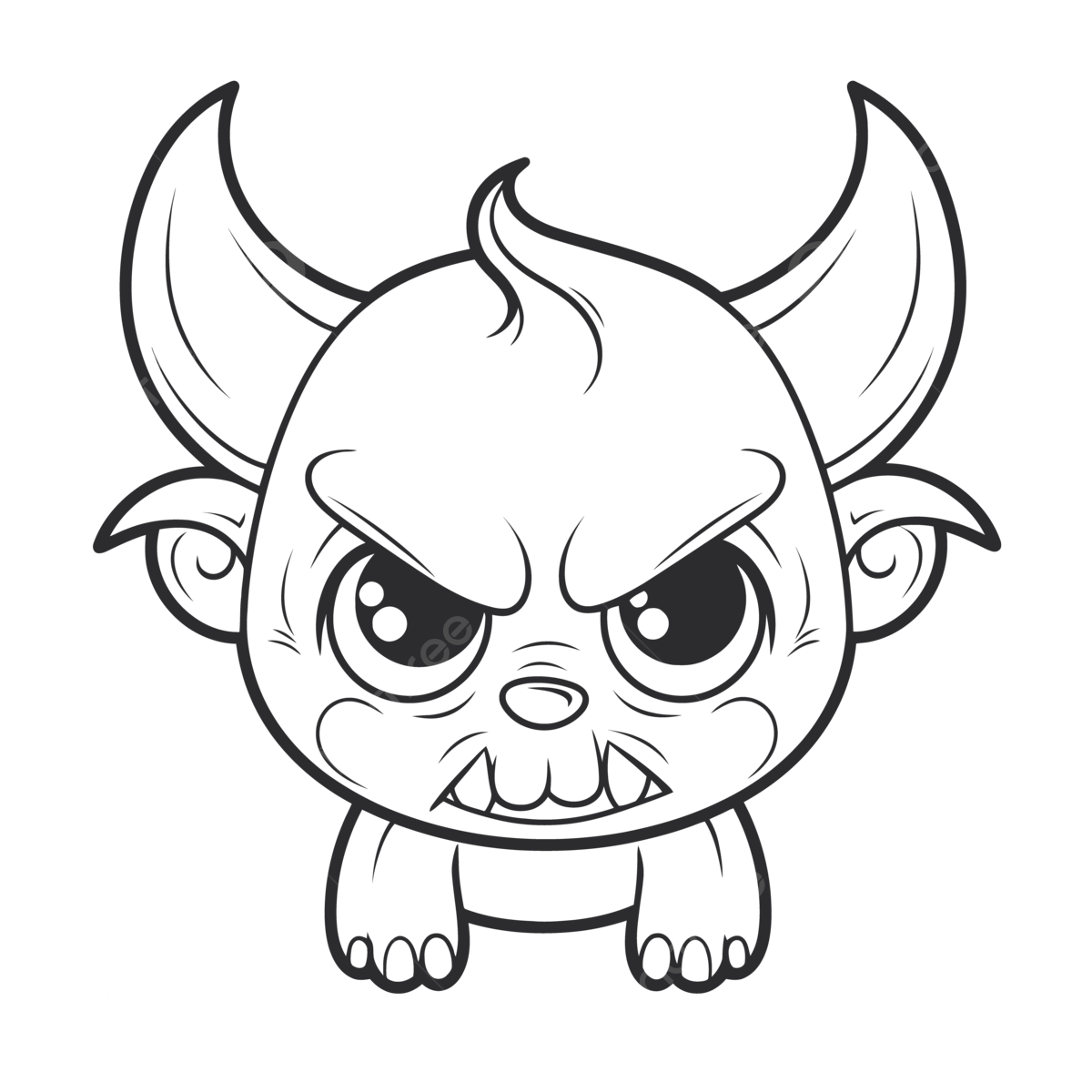Cute Cartoon Demon Coloring Pages For Kids Outline Sketch Drawing Vector Cute Clipart Drawing Clipart Cartoon Clipart PNG And Vector With Transparent Background For Free Download
