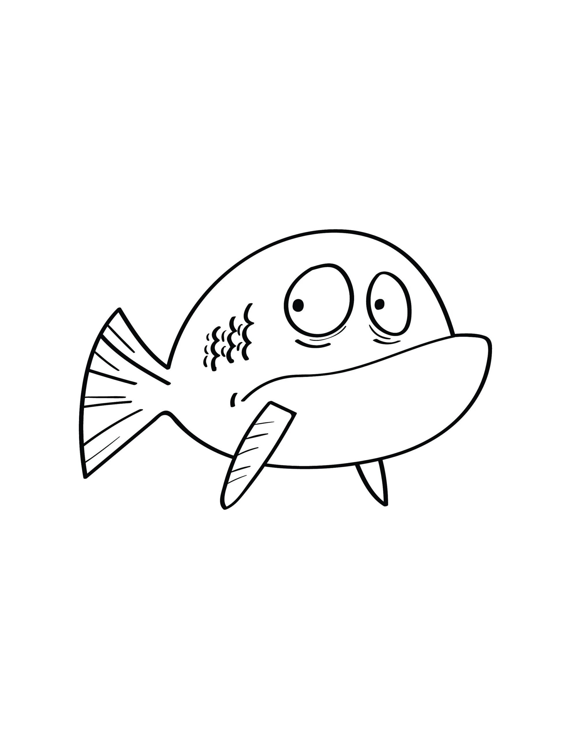 Cute Cartoon Fish Coloring Pages For Kids Etsy Cute Cartoon Fish Coloring Pages For Kids Etsy