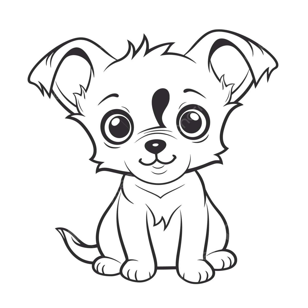 Cute Big Eyes Dog Coloring Pages