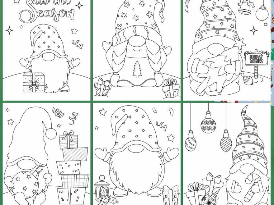 Cute Christmas Gnome Coloring Pages Two Kids And A Coupon