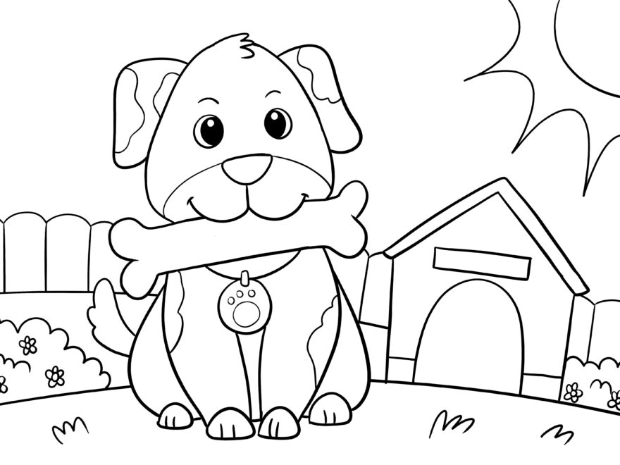 Cute Dog Coloring Page Free Printable Sheet For Kids Diy magazine