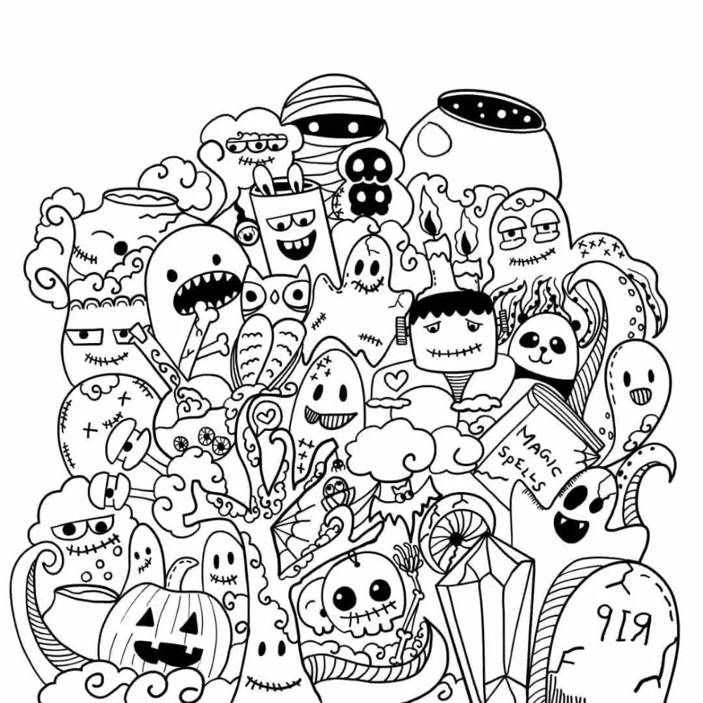 Cute Doodle Coloring Pages lineart Upwork