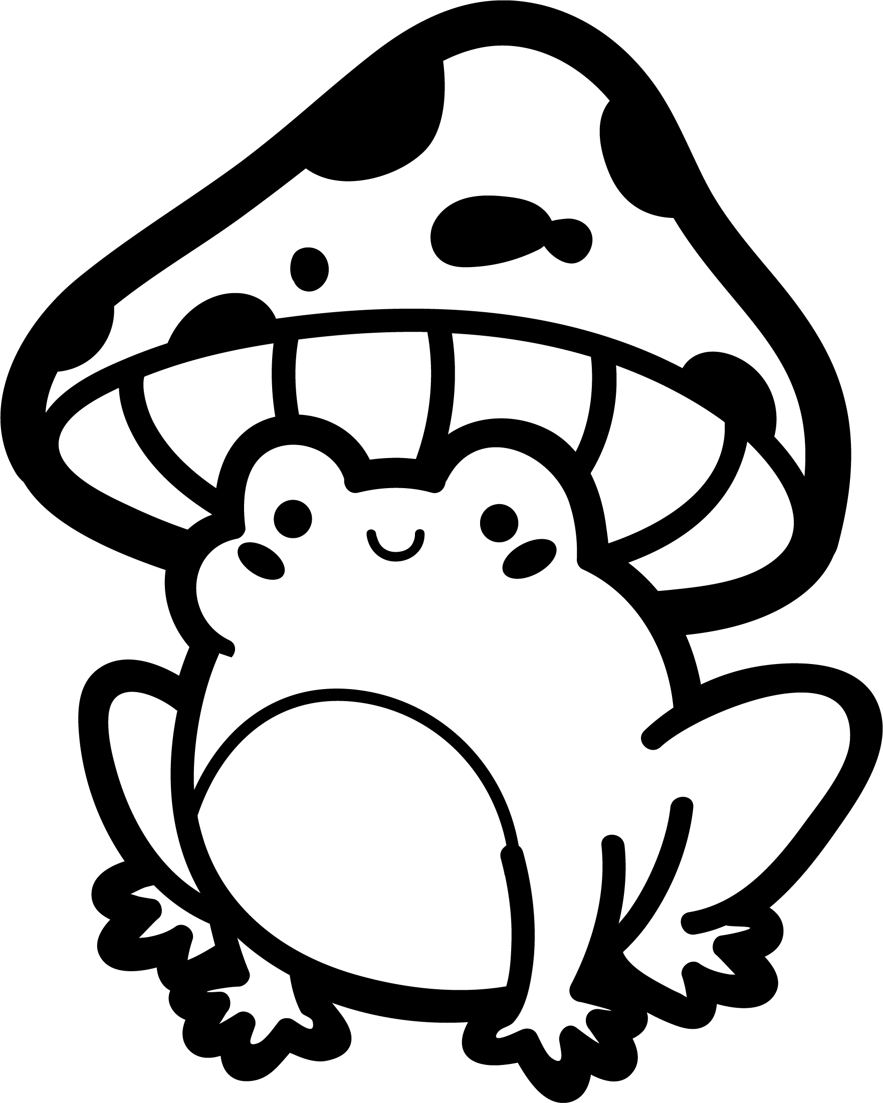 Cute Frog With Mushroom Hat Lineart D 377342