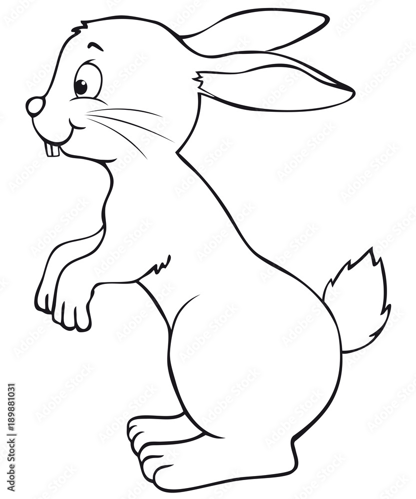 Cute Jumping Easter Bunny Coloring Page Stock Vector Adobe Stock Cute Jumping Easter Bunny Coloring Page Stock Vector Adobe Stock