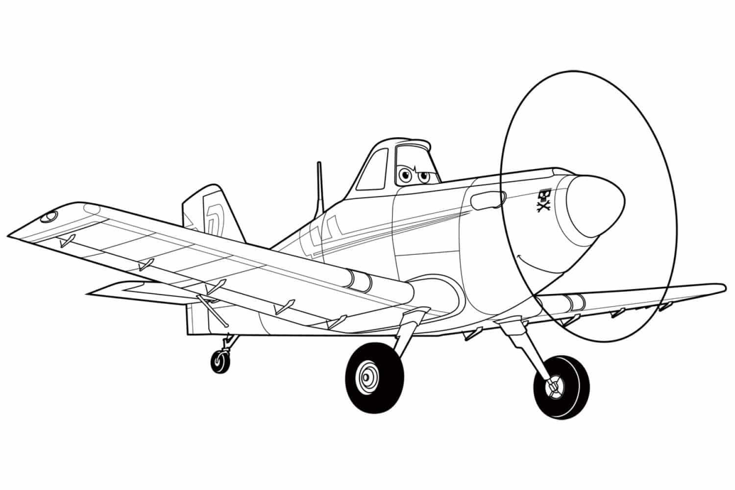Cute Little Plane Coloring Page