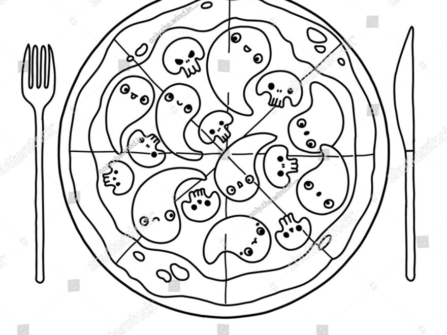 Cute Mushroom Pizza Scary Halloween Decoration Stock Vector Royalty Free 2211609633 Shutterstock