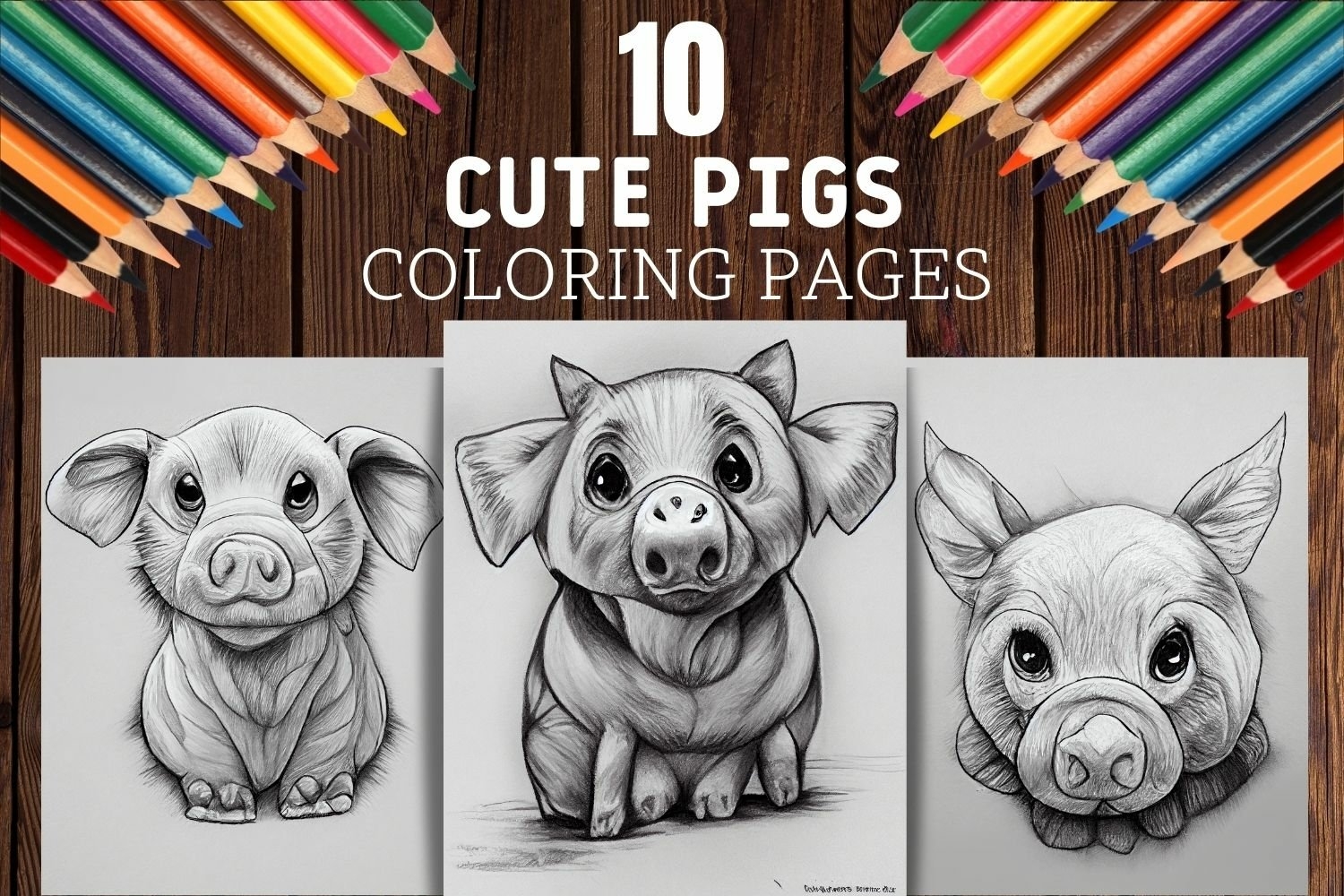 Cute Pigs Coloring Pages Realistic Pig Illustrations
