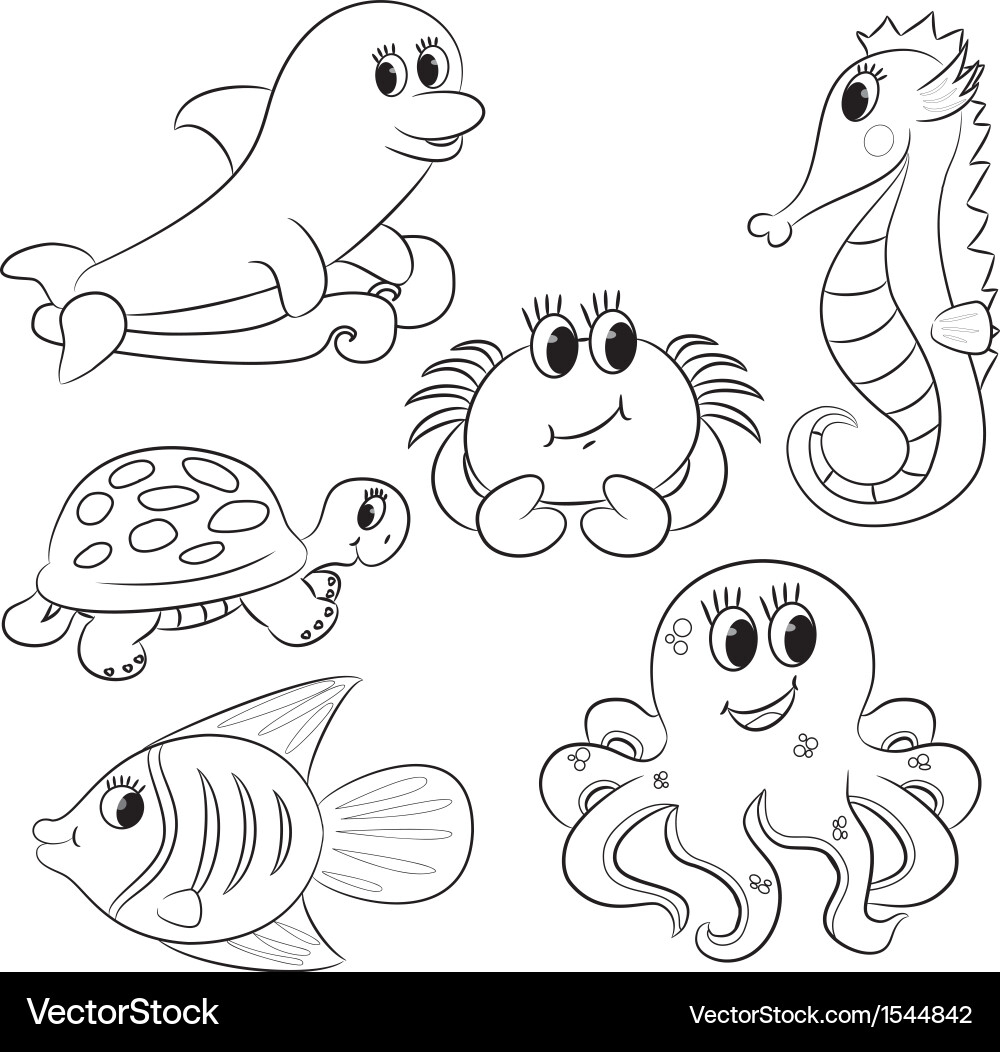 Cute Water Animal Coloring Pages Cute Water Animal Coloring Pages