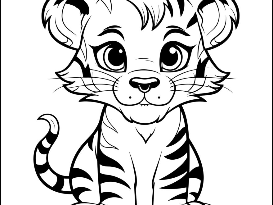 Cute Tiger Coloring Book For Girls Boys Big And Simple Baby Tiger Coloring Pages Made By Teachers