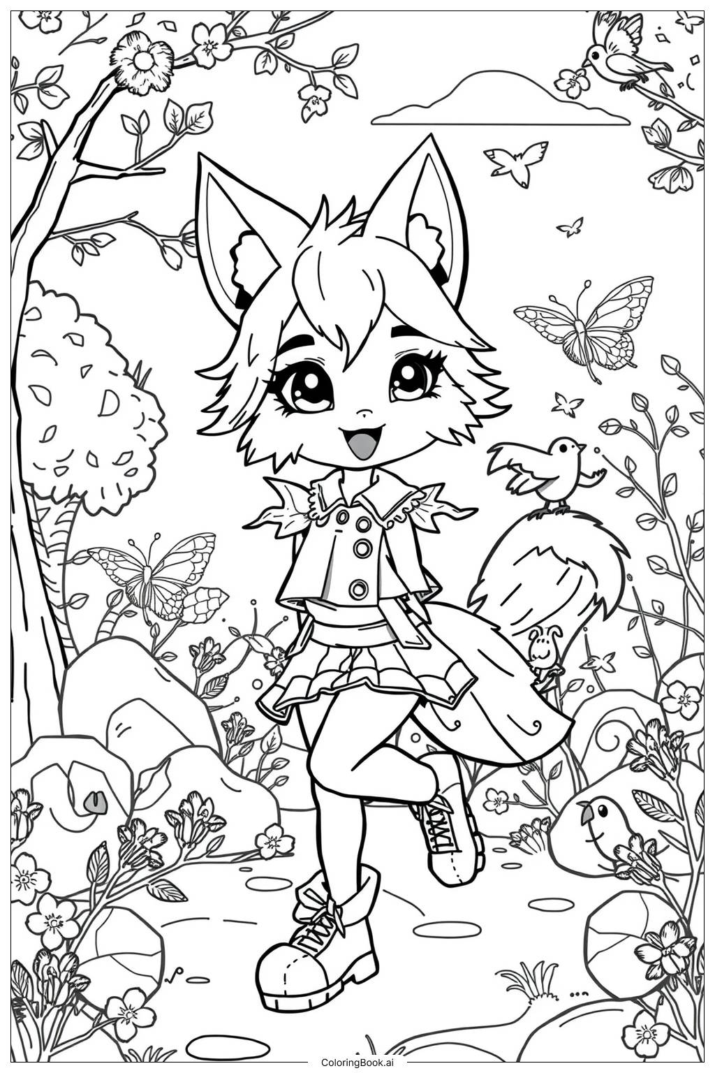 Cute Wolf Girl Coloring Pages Cute Wolf Girl Coloring Pages
